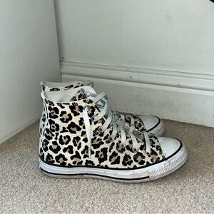 leopard print high top converse